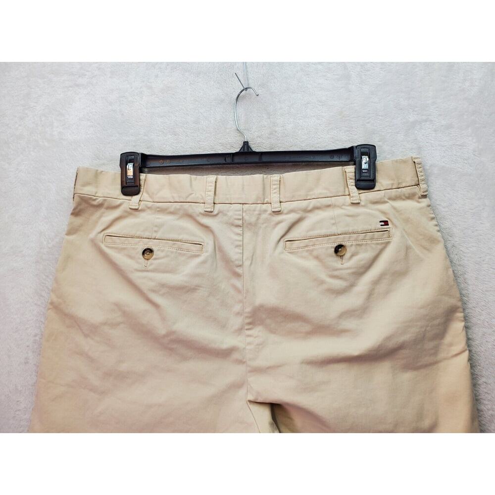Tommy Hilfiger Shorts Men Size 38 Khaki Cotton Slash Pocket Flat Front High Rise - Picture 5 of 7